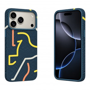 Nettech Apple iPhone 17 Pro Uyumlu NT-N129 Desenli Seri Arka Koruma Kılıf (Mavi) NT-118503
