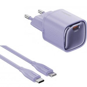 RealPower TCS20WWH GAN 20W 3000 mAh Type-C To Lightning Şarj Aleti (Mor) NT-119357