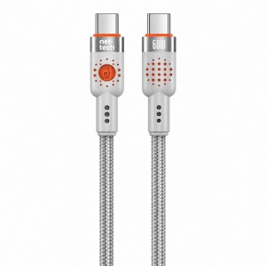 Nettech NT-DC32 60W Plastik 100 Cm Type-C To Type-C Şarj ve Data Kablosu (Gri) NT-108299
