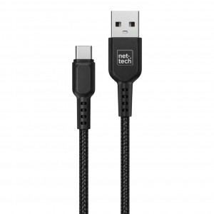Nettech NT-52 Plastik 100 Cm Type-C Şarj ve Data Kablosu (Siyah) VR-14587