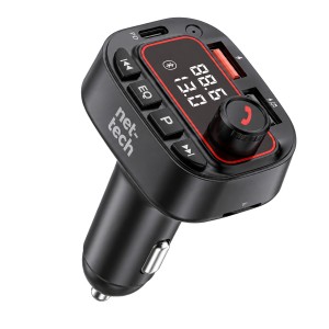 Nettech NT-CCH01 30W Bluetooth FM Transmitter Araç Şarj Aleti (Siyah) NT-CCH01