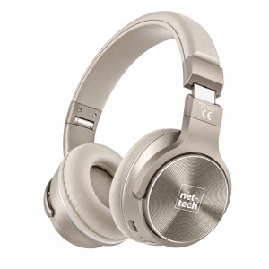 Nettech NT-BTH16 Kulak Üstü Kulak Üstü Kulaklık (Krem) NT-103801