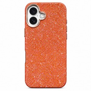 Nettech Apple iPhone 16 Uyumlu NT-N130 Taşlı Seri Arka Koruma Kılıf (Turuncu) NT-118519