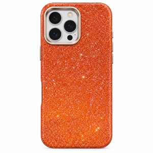 Nettech Apple iPhone 16 Pro Max Uyumlu NT-N130 Taşlı Seri Arka Koruma Kılıf (Turuncu) NT-118529