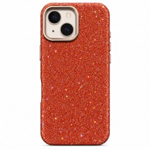 Nettech Apple iPhone 15 Uyumlu NT-N130 Taşlı Seri Arka Koruma Kılıf (Turuncu) NT-118510