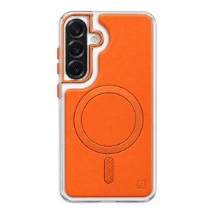 Nettech Samsung Galaxy S25 FE Uyumlu NT-N120 Deri Arka Koruma Kılıf (Kozmik Turuncu) NT-117585