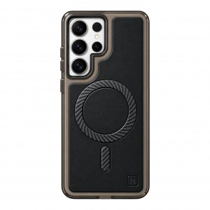 Nettech Samsung Galaxy S25 Ultra Uyumlu NT-N120 Deri Arka Koruma Kılıf (Siyah) NT-117584