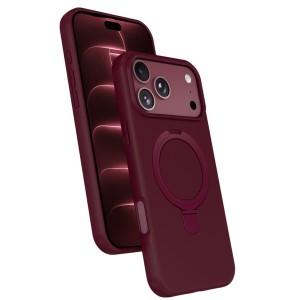 Nettech Apple iPhone 18 Pro Uyumlu Magsafe Arka Koruma Kılıf (Bordo) NT-120858