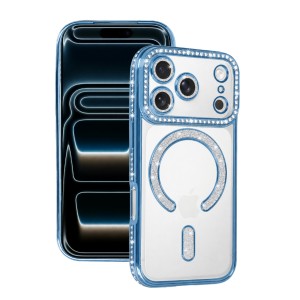 Nettech Apple iPhone 18 Pro Uyumlu Taşlı Seri Arka Koruma Kılıf (Mavi) NT-120875