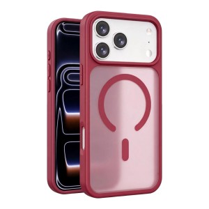Nettech Apple iPhone 18 Pro Max Uyumlu Magsafe Arka Koruma Kılıf (Bordo) NT-120865