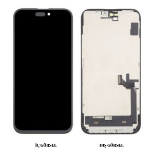 Teknonet Apple iPhone 15 Plus Uyumlu DD Oled Lcd+Dokunmatik+Çıtalı (Siyah) NT-110192