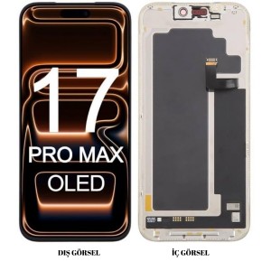 Teknonet Apple iPhone 17 Pro Max Uyumlu DD Oled Lcd+Dokunmatik+Çıtalı (Siyah) NT-120803