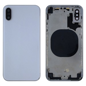 Teknonet Apple iPhone X Uyumlu Batarya Kapaklı Boş Kasa (Beyaz) VR-7392