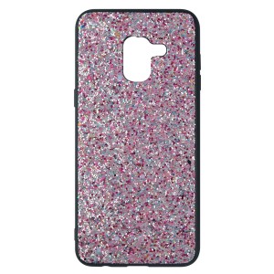 Nettech Samsung Galaxy A730 A8 Plus 2018 Uyumlu Simli Arka Koruma Kılıf (Pembe) VR-7839