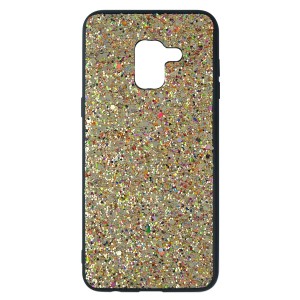 Nettech Samsung Galaxy A730 A8 Plus 2018 Uyumlu Simli Arka Koruma Kılıf (Gold) VR-7840