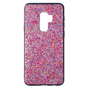 Nettech Samsung Galaxy G965 S9 Plus Uyumlu Simli Arka Koruma Kılıf (Pembe) VR-7855