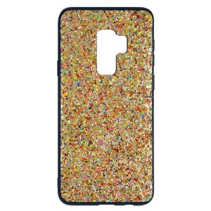 Nettech Samsung Galaxy G965 S9 Plus Uyumlu Simli Arka Koruma Kılıf (Gold) VR-7856