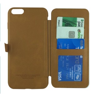 Puloka Apple iPhone 6 Plus Uyumlu Cüzdan Kapaklı Kılıf (Turuncu) VR-9254
