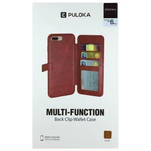 Puloka Apple iPhone 6 Plus Uyumlu Cüzdan Kapaklı Kılıf (Turuncu) VR-9254