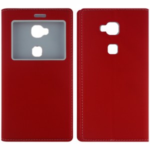 Nettech Huawei Gr5 Uyumlu Pencereli Kapaklı Kılıf (Kırmızı) VR-1981