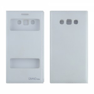 Nettech Samsung Galaxy G720 Grand Max Uyumlu Pencereli Kapaklı Kılıf (Beyaz) VR-7801