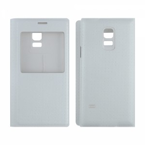 Nettech Samsung Galaxy G800 S5 Mini Uyumlu Pencereli Kapaklı Kılıf (Beyaz) VR-9061