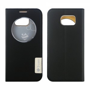 Chtech Samsung Galaxy G920 S6 Uyumlu Kapaklı Kılıf Kapaklı Kılıf (Siyah) NT-5185