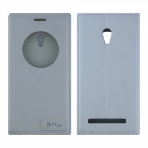 Nettech Asus Zenfone 5.5 Lite Uyumlu Pencereli Kapaklı Kılıf (Beyaz) VR-8271