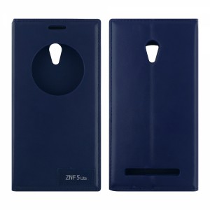 Nettech Asus Zenfone 5.5 Lite Uyumlu Pencereli Kapaklı Kılıf (Lacivert) VR-8269