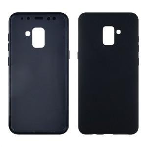 Nettech Samsung Galaxy A530 A8 2018 Uyumlu Ön Arka Koruma Arka Koruma Kılıf (Siyah) VR-9994