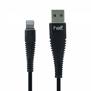 Helt HT-76 İp Örgü 100 Cm Lightning Şarj ve Data Kablosu (Siyah) NT-21471
