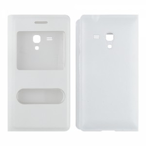 Nettech Samsung Galaxy I8190 S3 Mini Uyumlu Pencereli Kapaklı Kılıf (Beyaz) NT-3189