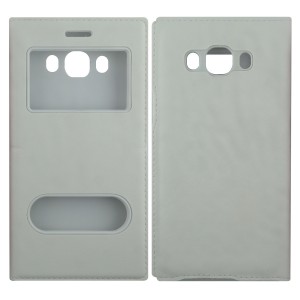 Nettech Samsung Galaxy J510 J5 2016 Uyumlu Pencereli Kapaklı Kılıf (Beyaz) VR-1308