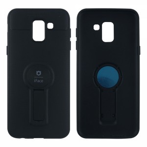 Nettech Samsung Galaxy J600 J6 Uyumlu Yüzüklü Arka Koruma Kılıf (Siyah) VR-11472