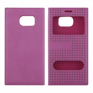 Nettech Samsung Galaxy G920 S6 Uyumlu Pencereli Kapaklı Kılıf (Pembe) VR-4926