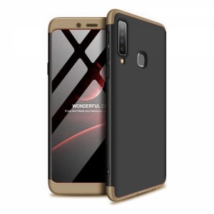 Nettech Samsung Galaxy A9 2018 Uyumlu Ön Arka Koruma Arka Koruma Kılıf (Gold) VR-11866