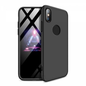 Nettech Apple iPhone XS Max Uyumlu Ön Arka Koruma Arka Koruma Kılıf (Siyah) VR-11843