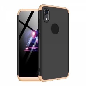 Nettech Apple iPhone XR Uyumlu Ön Arka Koruma Arka Koruma Kılıf (Gold) VR-11854