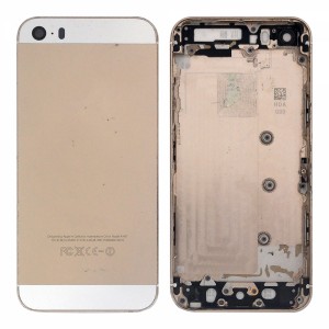 Teknonet Apple iPhone 5S Uyumlu Batarya Kapaklı Boş Kasa (Gold) VR-11997