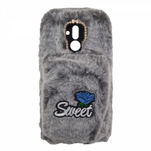 Nettech Huawei Mate 20 Lite Uyumlu Peluş Arka Koruma Kılıf (Gri) VR-13086