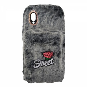 Nettech Huawei P20 Lite Uyumlu Peluş Arka Koruma Kılıf (Siyah) VR-13080