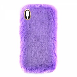 Nettech Huawei P20 Lite Uyumlu Peluş Arka Koruma Kılıf (Lila) VR-12893