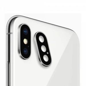 Teknonet Apple iPhone XS Uyumlu Çerçeveli Kamera Camı (Gri) VR-13157