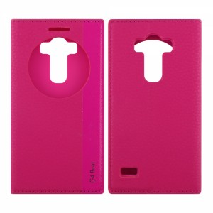 Nettech LG G4 Beat Uyumlu Pencereli Kapaklı Kılıf (Pembe) VR-7197