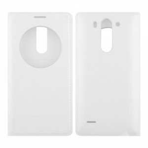 Nettech LG G3 Mini Uyumlu Pencereli Kapaklı Kılıf (Beyaz) VR-9068