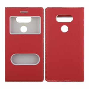 Nettech LG G5 Uyumlu Pencereli Kapaklı Kılıf (Kırmızı) VR-7021