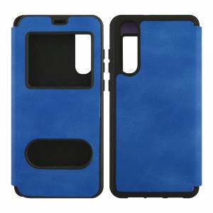 Nettech Huawei P30 Uyumlu Pencereli Kapaklı Kılıf (Mavi) VR-15428