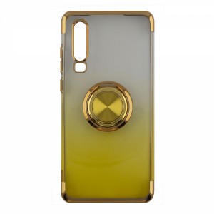 Nettech Huawei P30 Uyumlu Renkli Yüzüklü Arka Koruma Kılıf (Gold) VR-15632