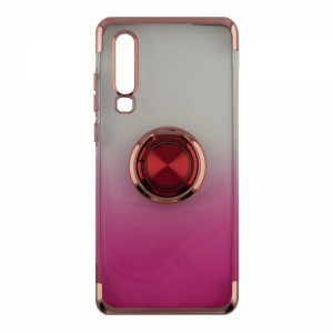 Nettech Huawei P30 Uyumlu Renkli Yüzüklü Arka Koruma Kılıf (Pembe) VR-15631