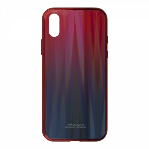Nettech Apple iPhone X Uyumlu Degrade Arka Koruma Kılıf (Kırmızı) VR-16188
